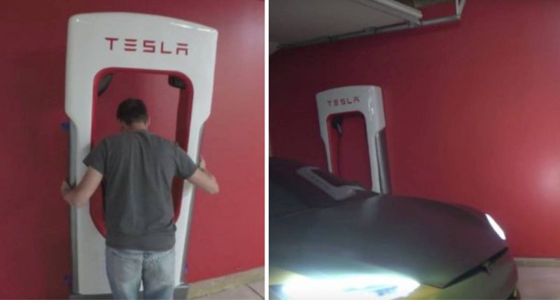 VIDEO: Majitel Tesla Model S si postavil Supercharger v garáži