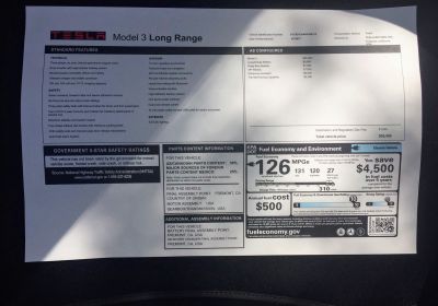 EPA potvrdila dojezd Tesla Model 3 na 537 km!