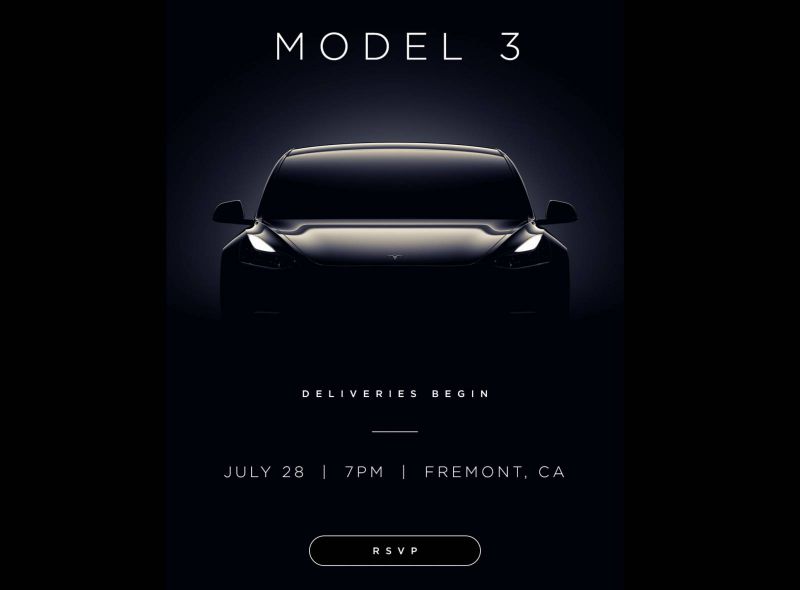Tesla Model 3: párty k prvním odeslaným vozům proběhne 28. července