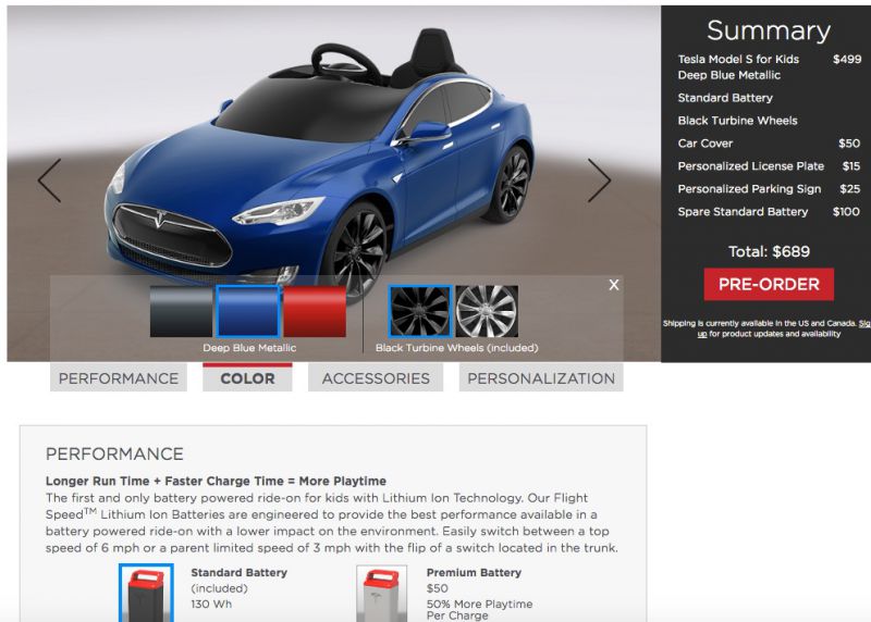 Tesla Model S for Kids nabízí testovací jízdy