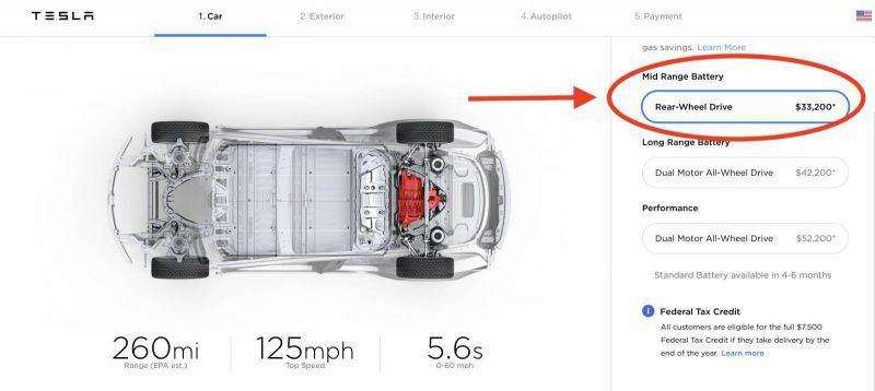 Tesla začala nabízet novou variantu Modelu 3